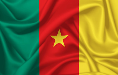 Flag of Cameroon waving with silky look