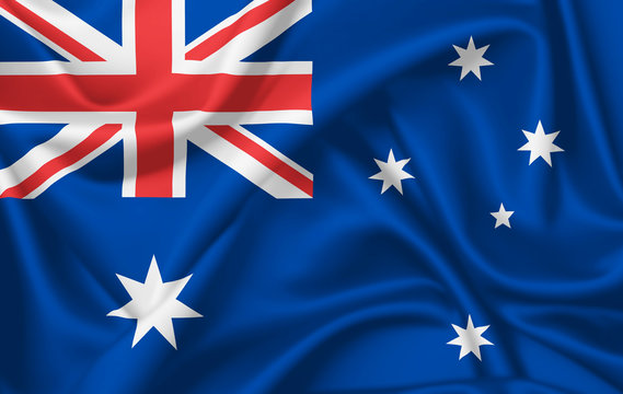 Flag of Australia waving with silky look