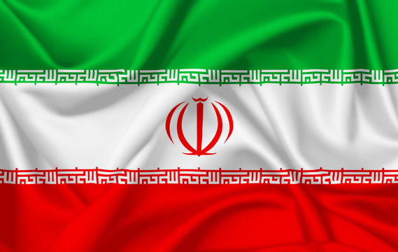 Flag of Iran waving with silky look