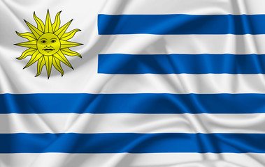 Flag of Uruguay waving with silky look