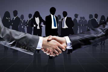 handshake isolated on business background