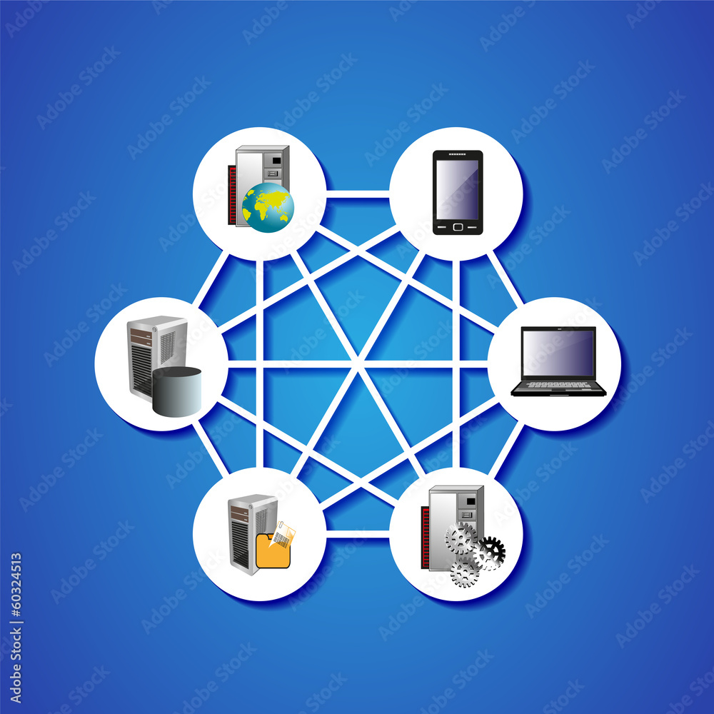 Wall mural point to point application integration topology