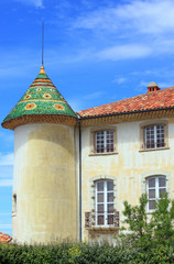Provence: Kunstvolle Dach Ziegel im alten Schloss Aiguines