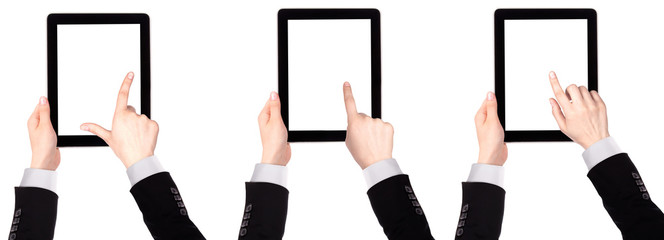 Touch screen tablet computer with hand