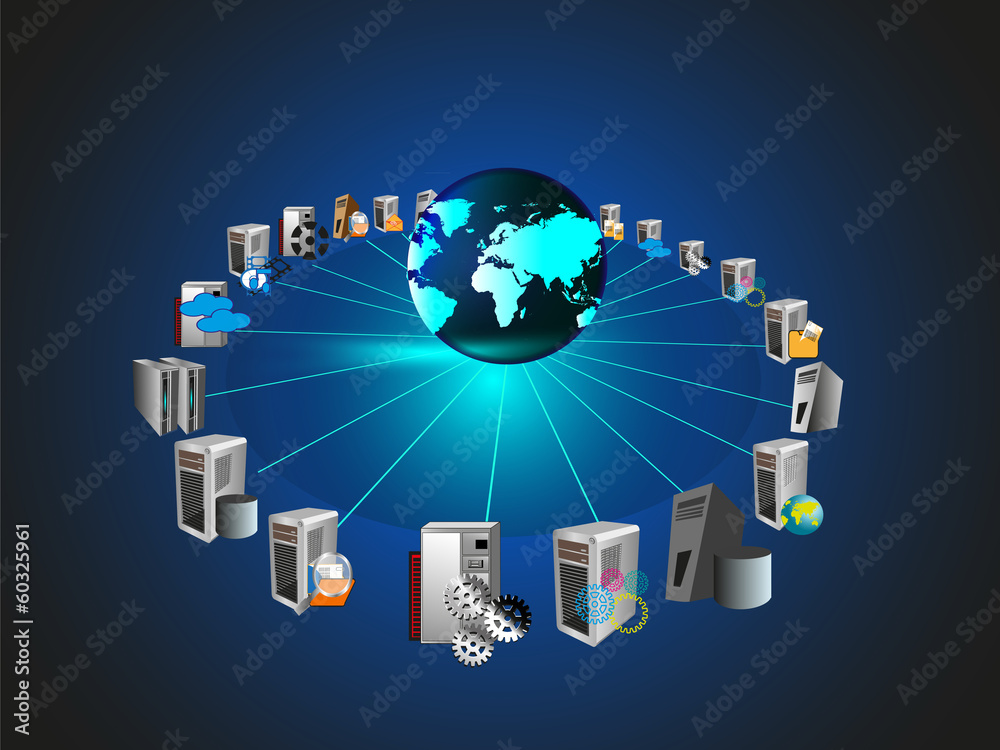 Wall mural globalization and connecting various enterprise applications