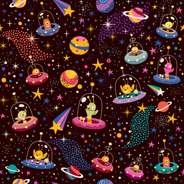cute aliens pattern