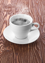 coffee cup with space on the wooden table