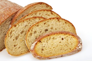 partially sliced ​​bread