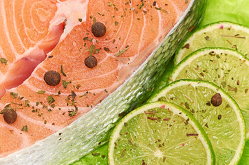 salmon and lime