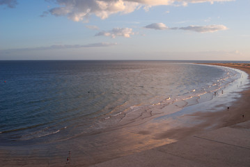 sea against the sunset sky