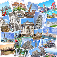 Stack of travel images from Italy (my photos). Famous landmarks