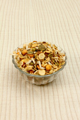 namkeen in glass bowl