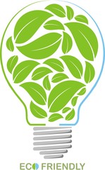 Green eco bulb - obrazy, fototapety, plakaty