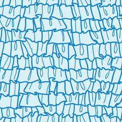 Vector blue ruffle fabric texture seamless pattern background