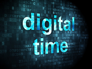 Fototapeta premium Timeline concept: Digital Time on digital background