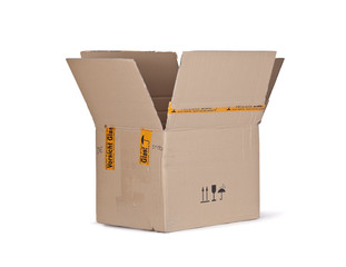 Karton, Verpackung geöffnet.