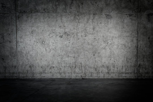 Grungy concrete wall and floor as background