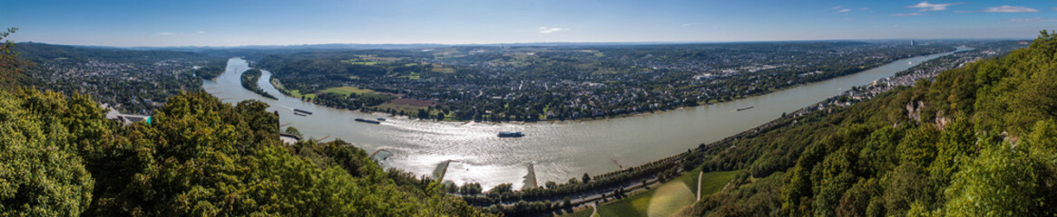 Panorama of Rhine valley from Drachenfels, Germany