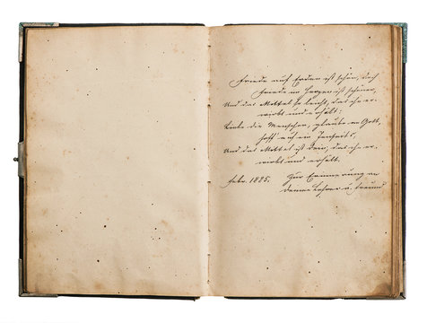 open antiquebook with old undefined text