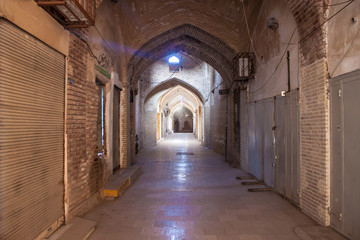 Empty bazaar in Kerman, Iran