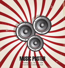 Speaker retro design background illustration
