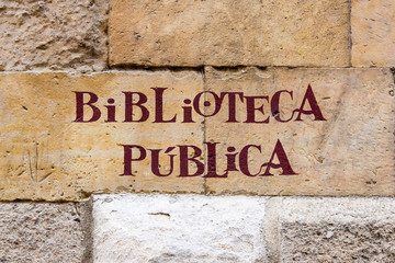 Public library in Casa de las Conchas, Salamanca, Spain.