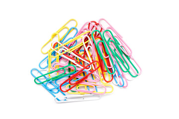 Assorted Paper Clips Isolated On White