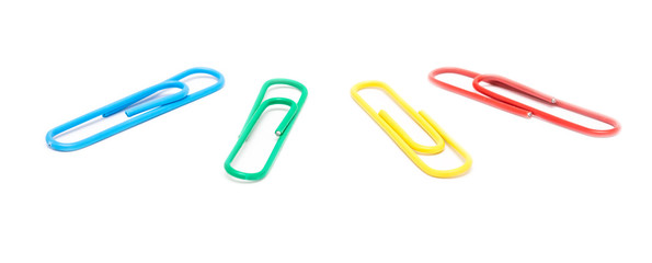Assorted Paper Clips Isolated On White