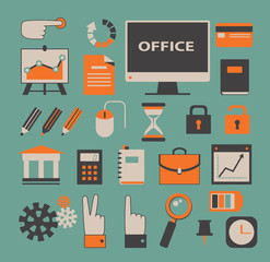 Set of vector office icons