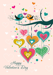 Template Valentine greeting card, vector