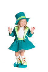 Child in costumes leprechaun, St. Patrick's Day