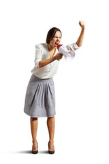 screaming woman with megaphone
