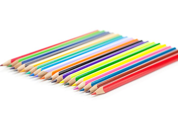 colored pencils isolated on white