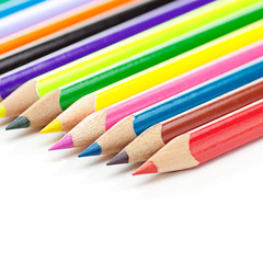 colored pencils isolated on white