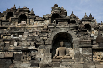 Naklejka premium Borobudur, ancient buddhist temple, Indonesia