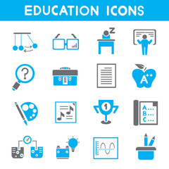 Obraz na płótnie Canvas education icons, blue color theme