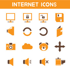 internet icons, web icons, orange color theme icons