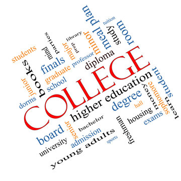 College Word Cloud Concept Angled