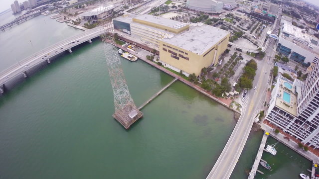 Aerial footage of the Miami Herald Building