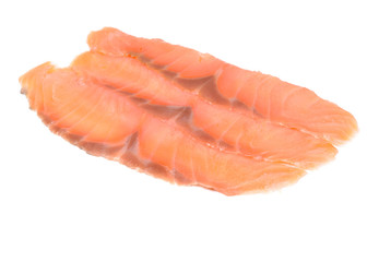 salmon  slices of fresh  isolated on white background