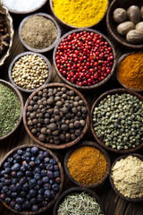 Spice Still Life, wooden bowl