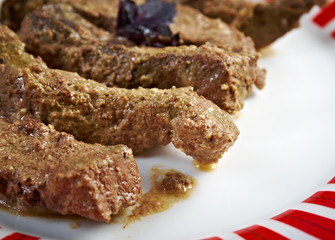 Beef stroganoff made of liver