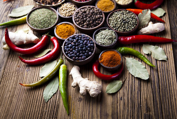  Spice Still Life, wooden bowl