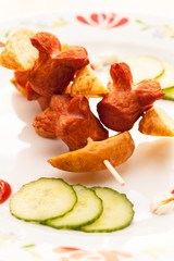 sausages and potatoes