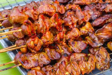 Grilled chicken, gizzard