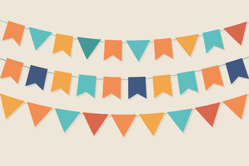 Vector party flags in pastel palette - Powered by Adobe