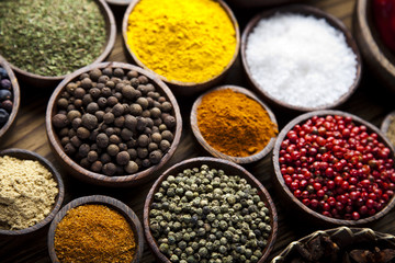 Spice Still Life, wooden bowl