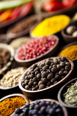 Spice Still Life, wooden bowl