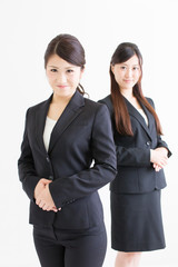 young asian businesswomen on white background