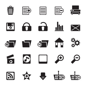 Silhouette 25 Detailed Internet Icons